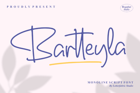 Bartteyla: A Refined Monoline Script Font for Editorial Design